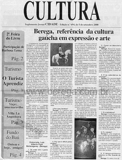 Entrevista Berega jornal Cidade - set 2000