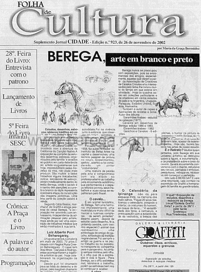 Reportagem Berega Jornal Cidade - nov 2002