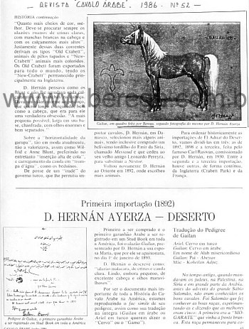 Revista Cavalo rabe - N 52 1986