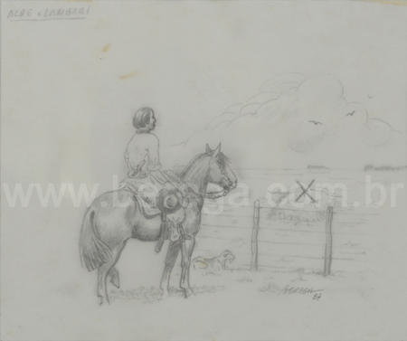 Desenho em grafite de Acre e Lambari - 1987