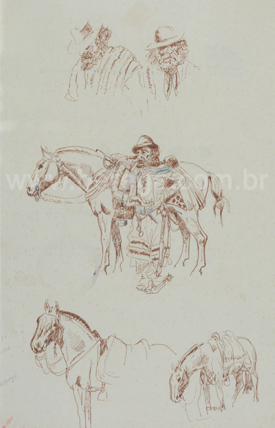 Estudos de gaúchos e cavalos - não datado
