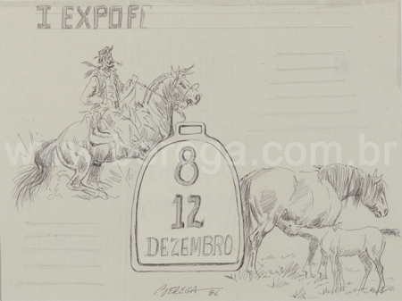 Esboço para cartaz feira agropecuária - 1986