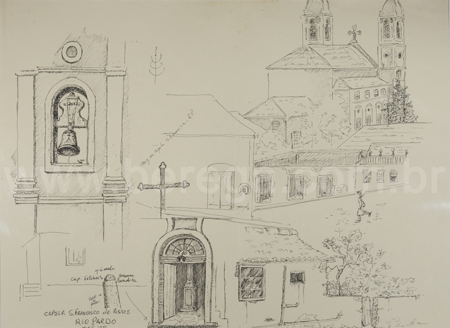 Desenho em nankin com bico de pena - Capela de S. Francisco de Assis - não datado