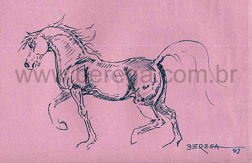 desenho r?ido de cavalo em perfil