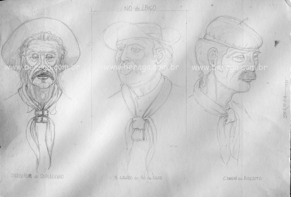 Desenhos de indumentária gaúcha
