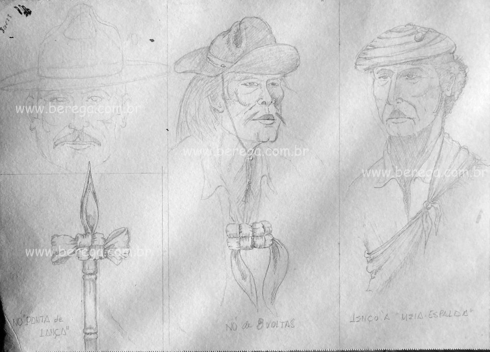 Desenhos de indumentária gaúcha