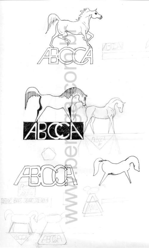 Estudos para logotipos para a Associa?o Criadores de Cavalos Arabes