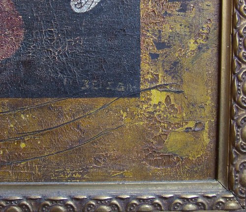 detalhe assinatra de Berega - Madona "Glycophilousa" - 1976